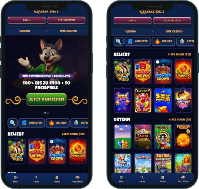 Smartphone-Version Golobet